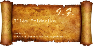 Illés Friderika névjegykártya